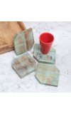 Vintage Style Handmade Wooden Coasters - Pack of 4