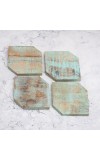 Vintage Style Handmade Wooden Coasters - Pack of 4