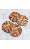 Circle Shaped Handcrafted Wooden Coasters - Pack of 4