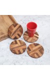 Circle Shaped Handcrafted Wooden Coasters - Pack of 4