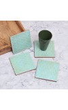 Handmade Sky Blue Pattern Wooden Coasters - Pack of 4
