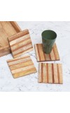 Antique Finish Handmade Wooden Coasters - Pack of 4