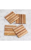 Antique Finish Handmade Wooden Coasters - Pack of 4