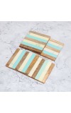 Square Shaped Handcrafted Wooden Coasters - Pack of 4