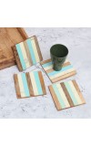 Square Shaped Handcrafted Wooden Coasters - Pack of 4