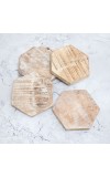 Handcrafted Hexagon Shaped Wooden Coasters - Pack of 4
