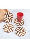 Circle Shaped Handmade Wooden Coasters - Pack of 4
