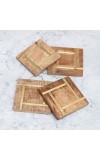 Decorative High-Quality Wooden Coasters - Pack of 4