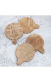 Antique Brown Handmade Wooden Coasters - Pack of 4