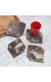 Dark Finish Handcrafted Wooden Coasters - Pack of 4