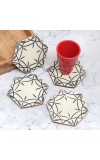 Black and White Handmade Wooden Coasters - Pack of 4