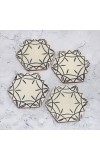 Black and White Handmade Wooden Coasters - Pack of 4
