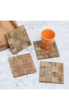Stylish Brown Coloured Wooden Coasters - Pack of 4