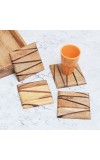 Square Shape Coasters Made of Wood - Pack of 4